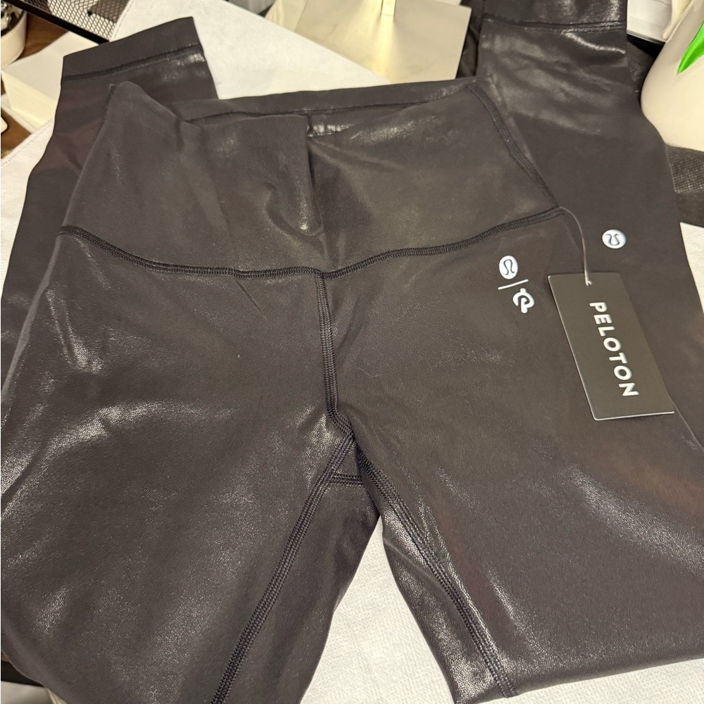 Peloton Kids Shiny Black Leggings
